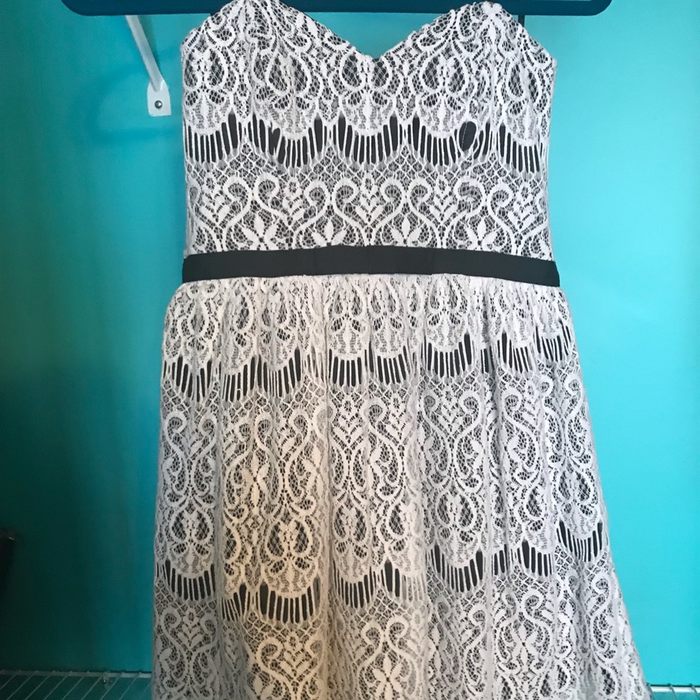 Black and White Crochet Dress